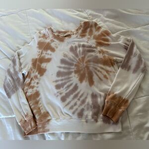 Niyama Sol Tie Dye lions mane Sweatshirt in Cream and Tan size small